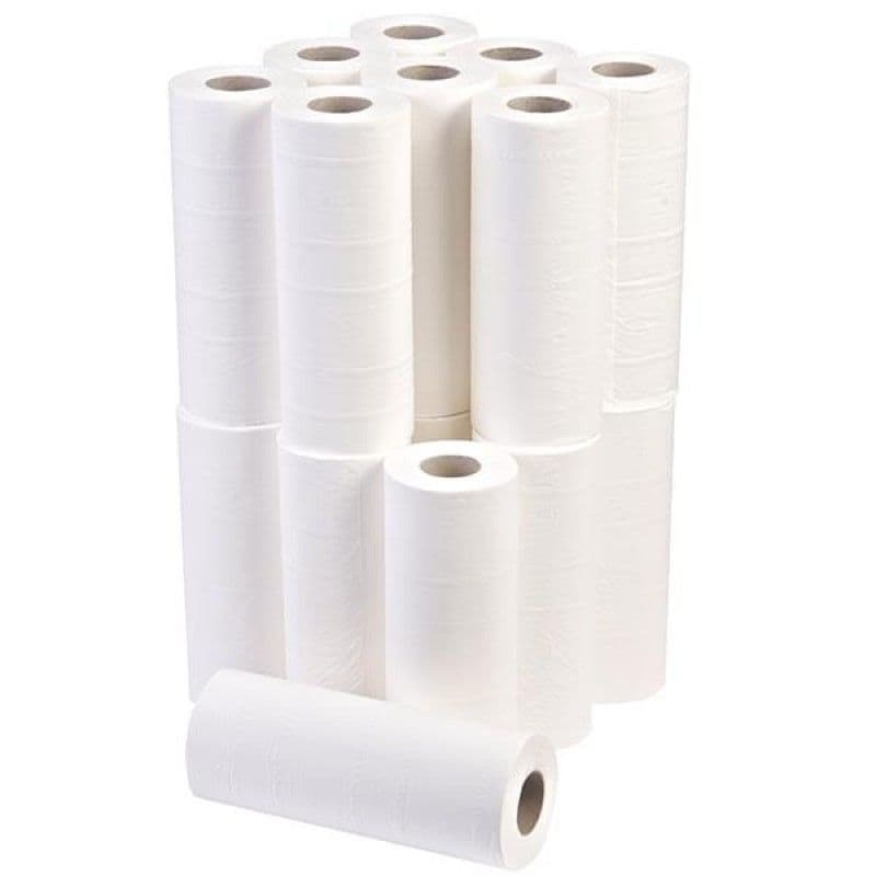 2 ply 10" White Wiper Rolls Case of 18 Rolls