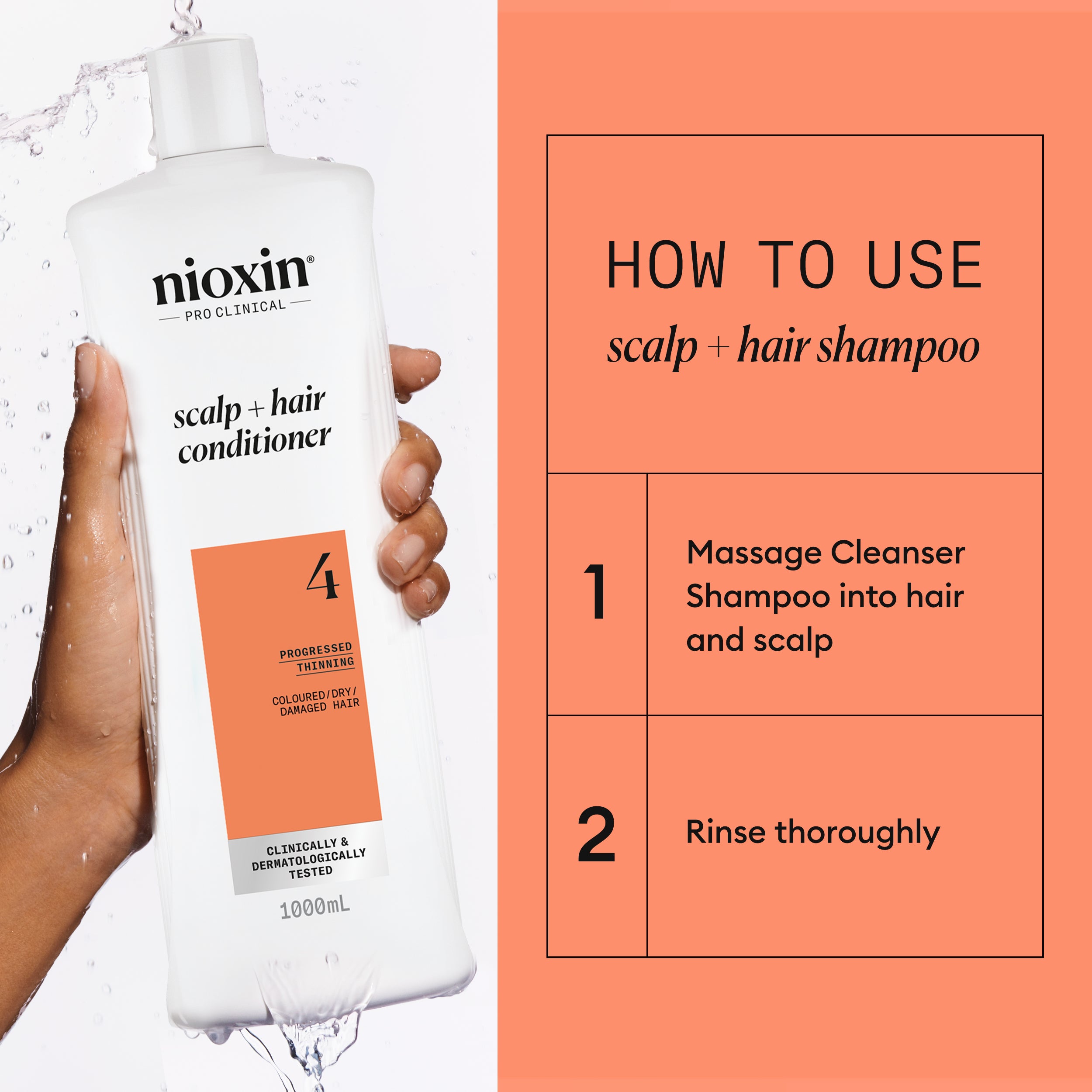 Wella Professional Nioxin Cleanser Conditioner System 4 for Colored Treated hair with Progress Thin