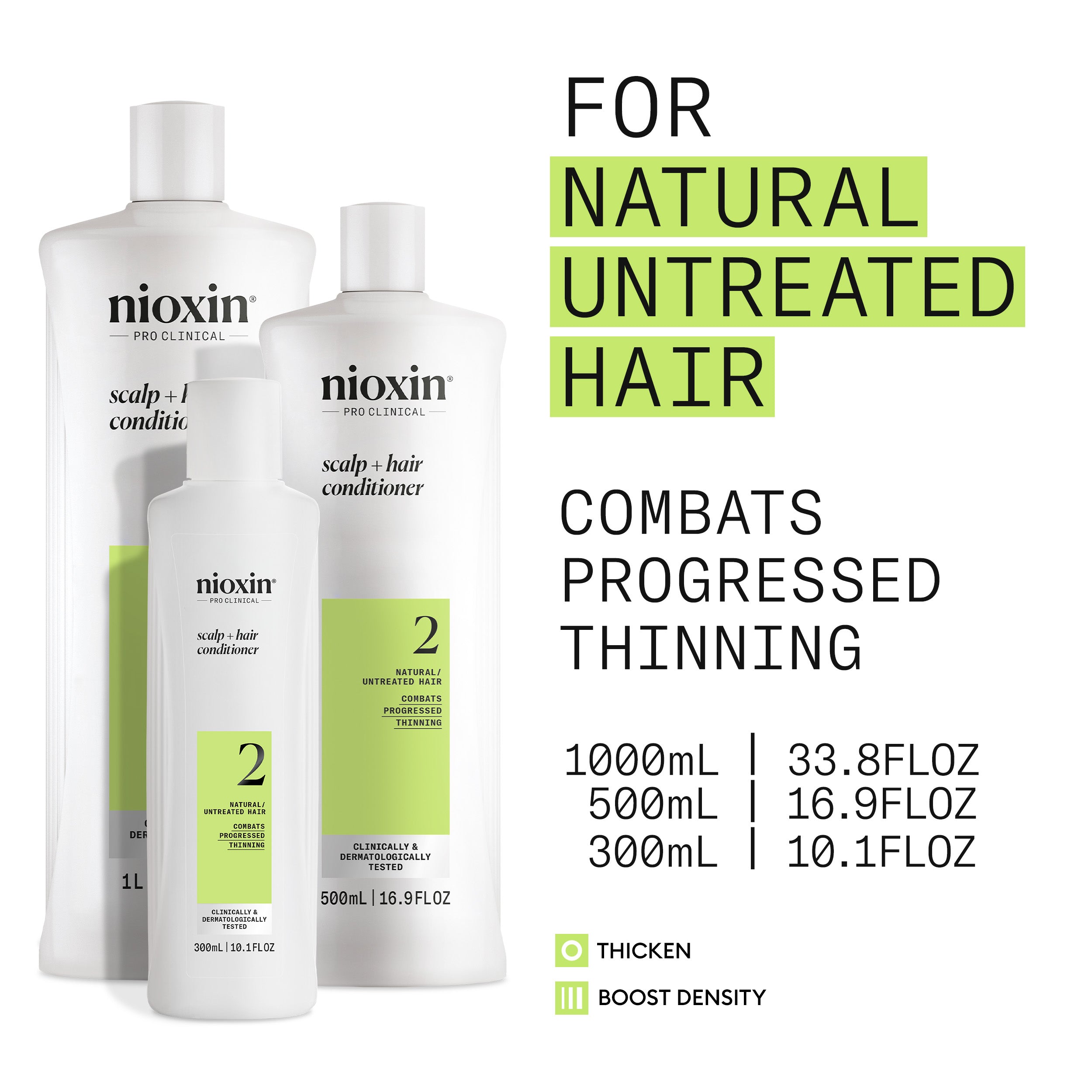 Wella Professional Nioxin Cleanser Conditioner System 2 for Natural Hair with Progressed Thinning