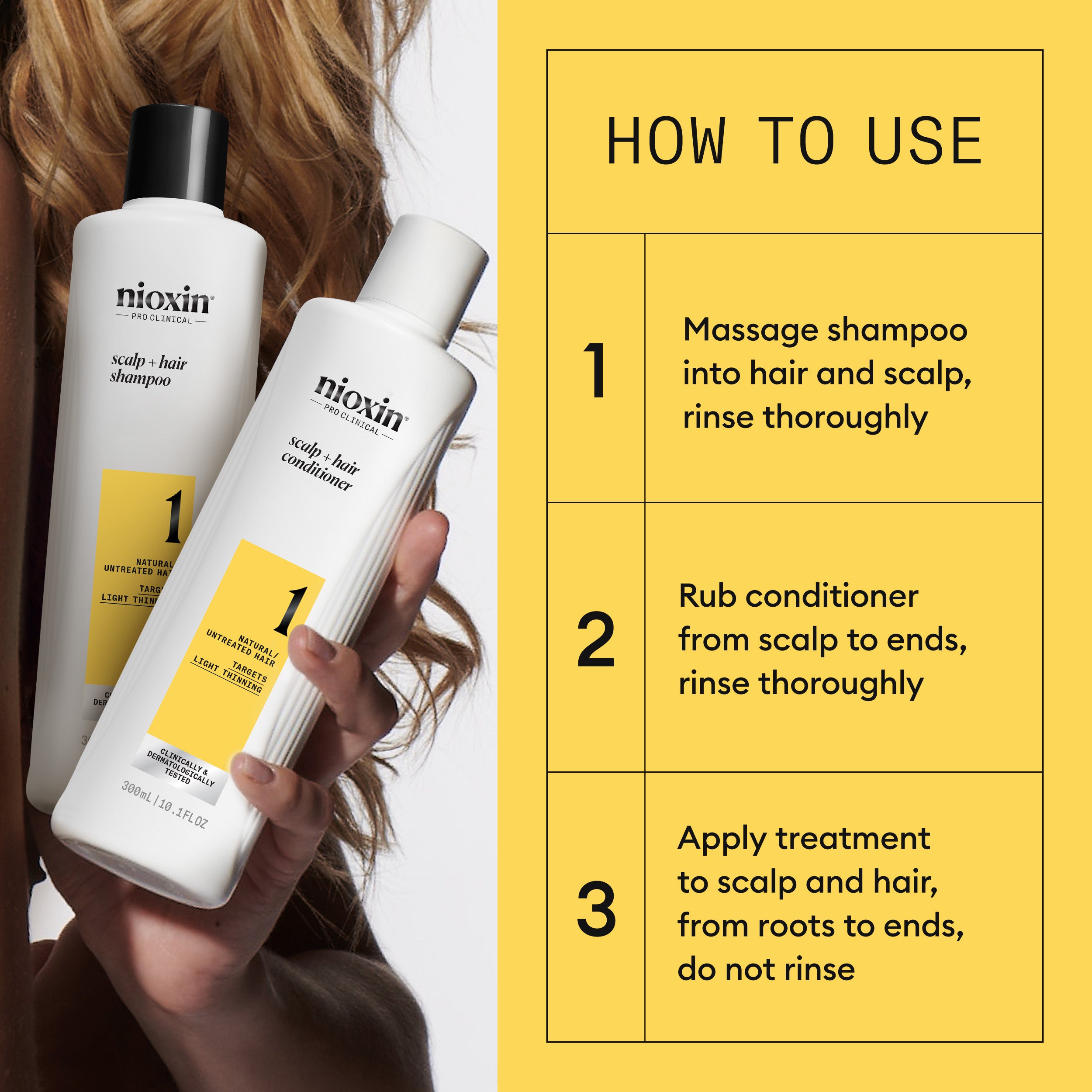 Wella Professional Nioxin Kit System 1 for Natural Hair with Light Thinning
