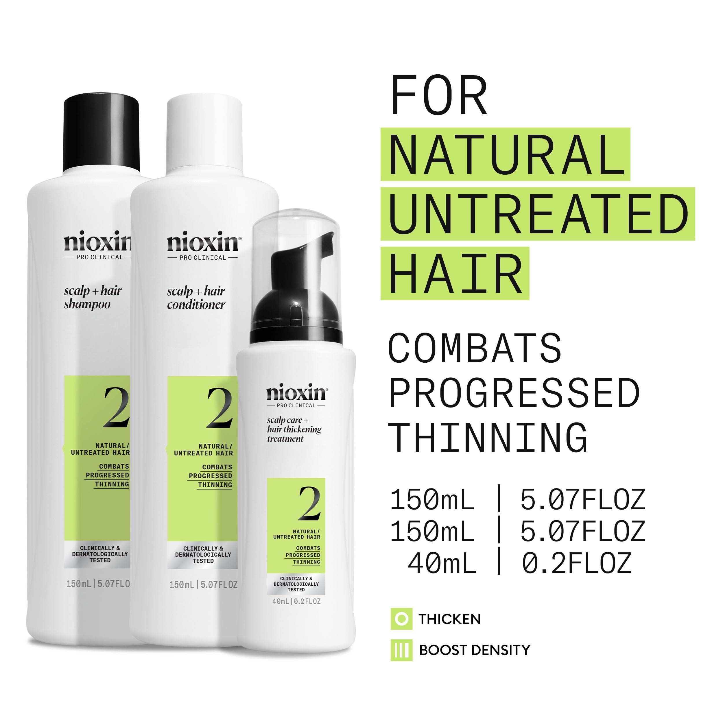 Wella Professional Nioxin Kit System 2 for Natural Hair with Progressed Thinning