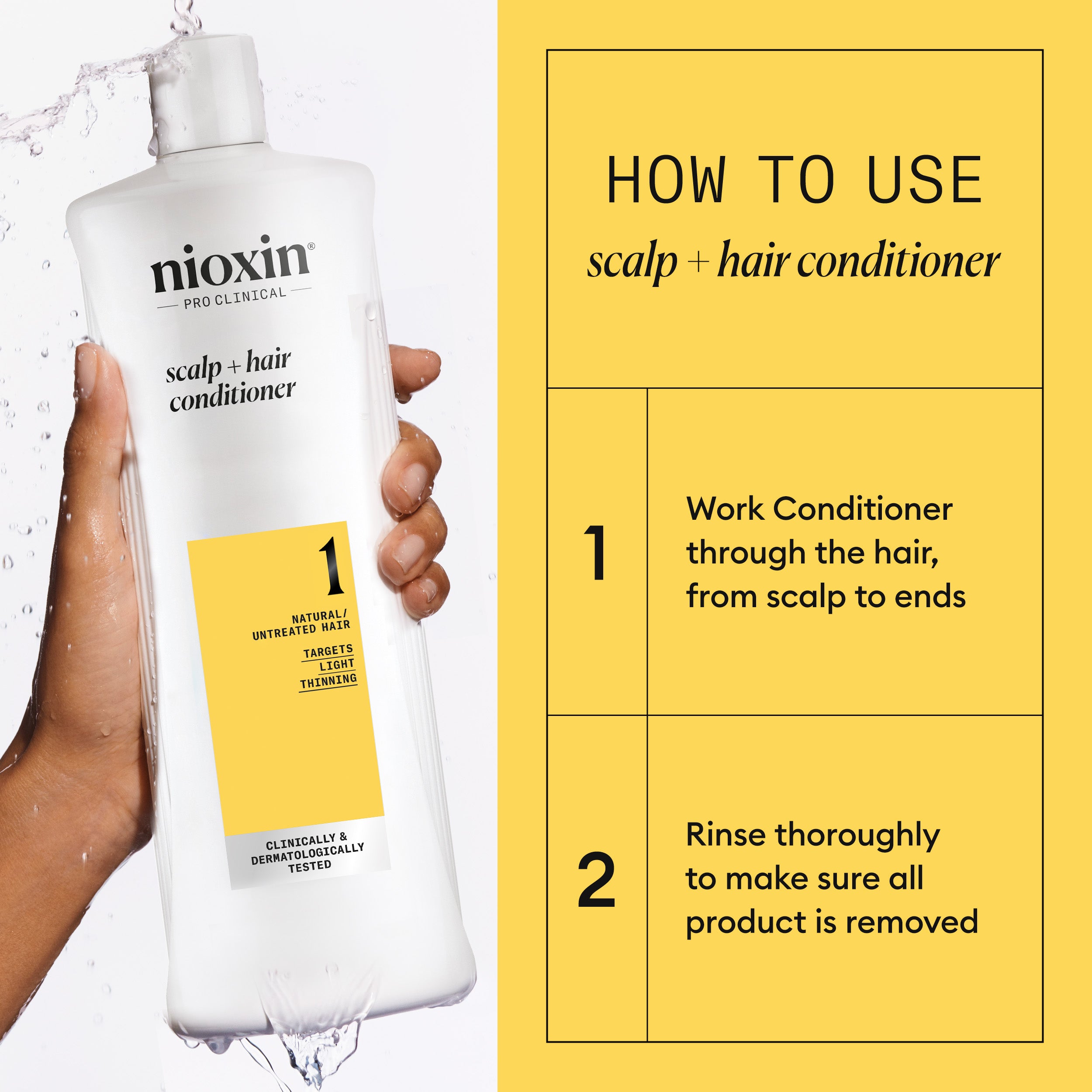 Wella Professional Nioxin Cleanser Conditioner System 1 for Natural Hair with Light Thinning