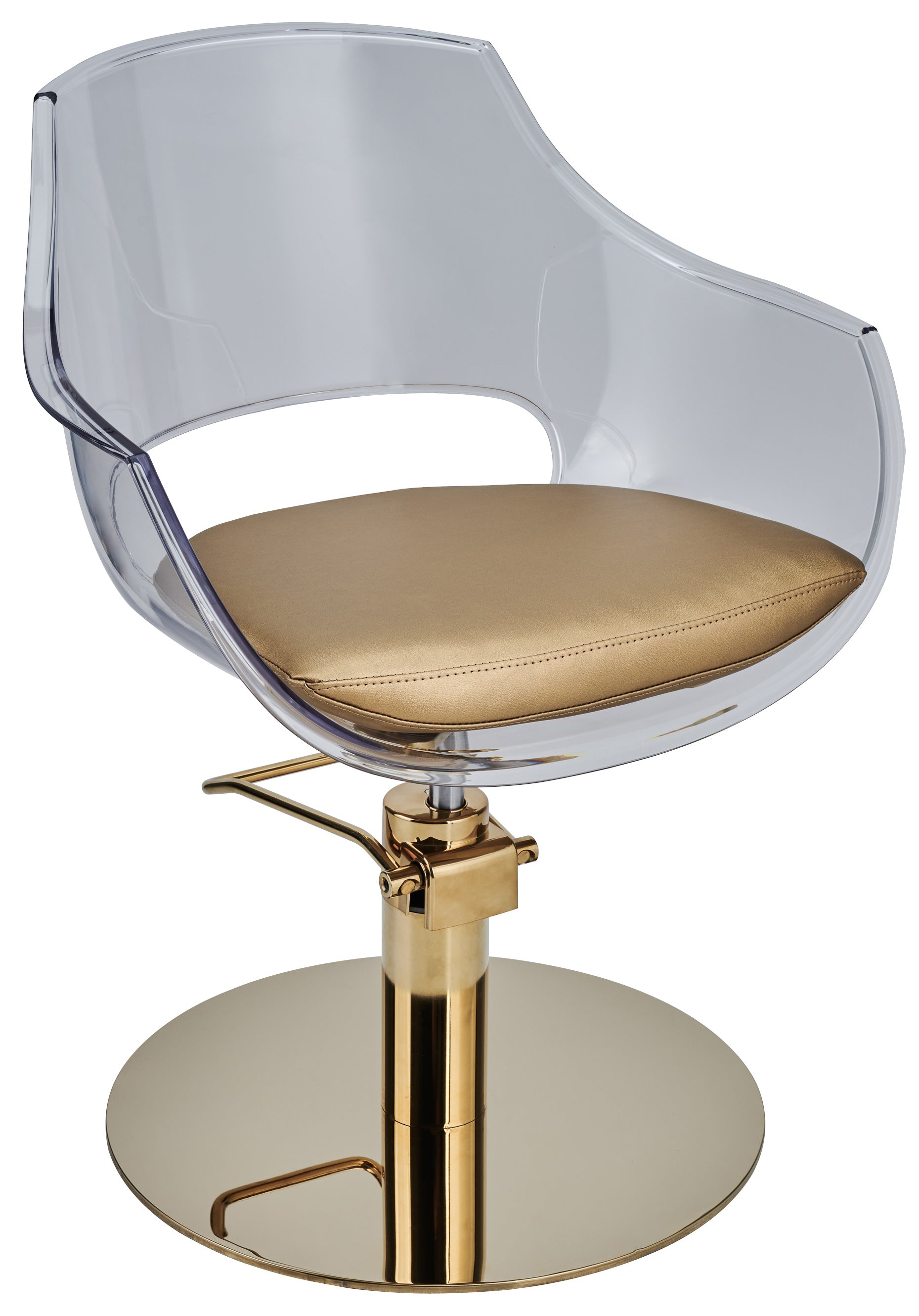 Ayala Ghost Salon Styling Chair Gold