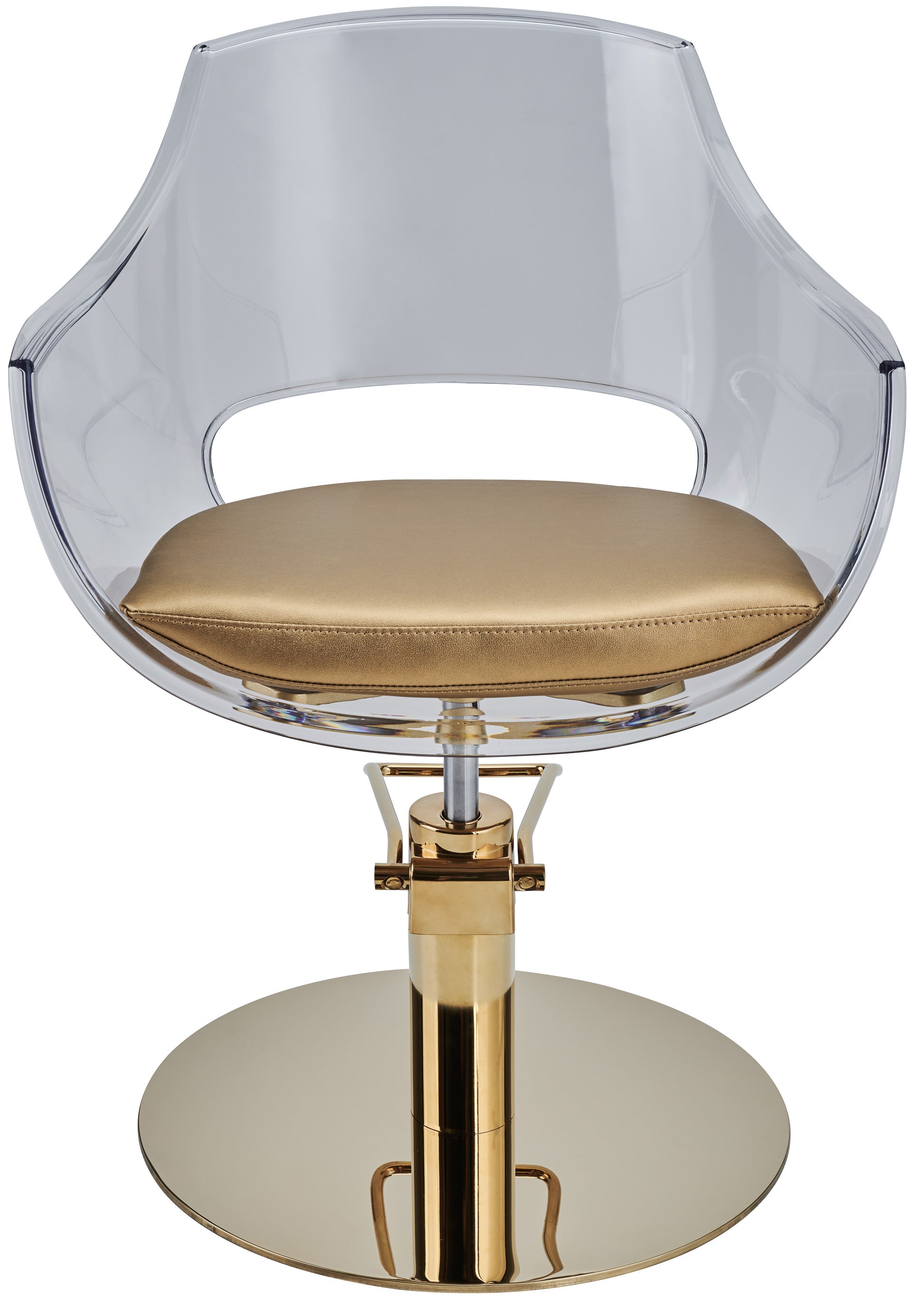 Ayala Ghost Salon Styling Chair Gold