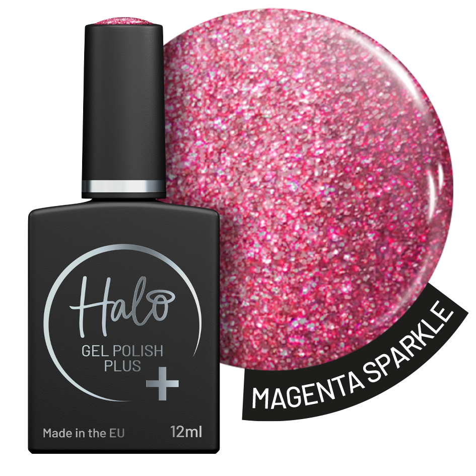 Halo Gel Polish Plus 12ml Magenta Sparkle