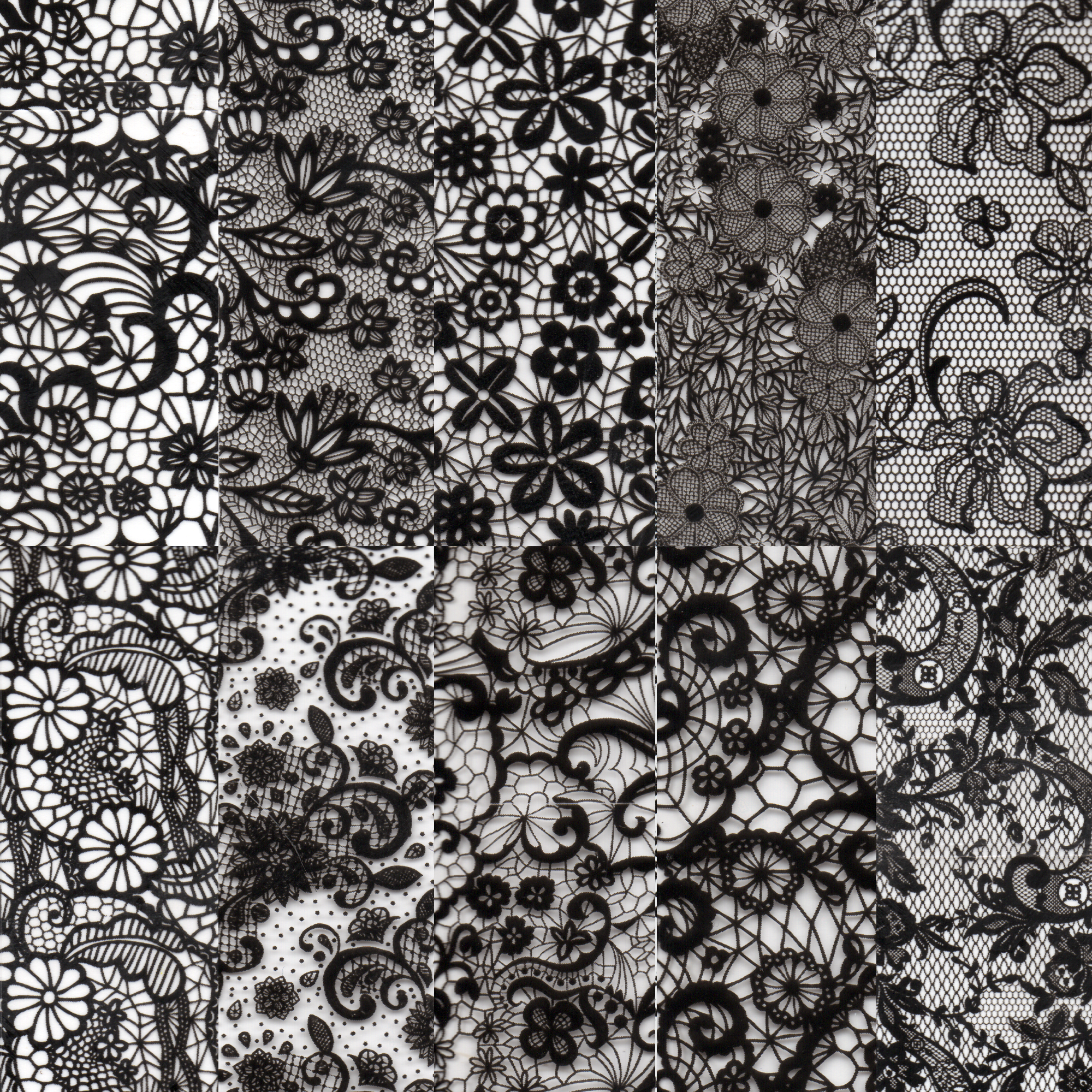 Halo Create Nail Foils Black Lace (10)