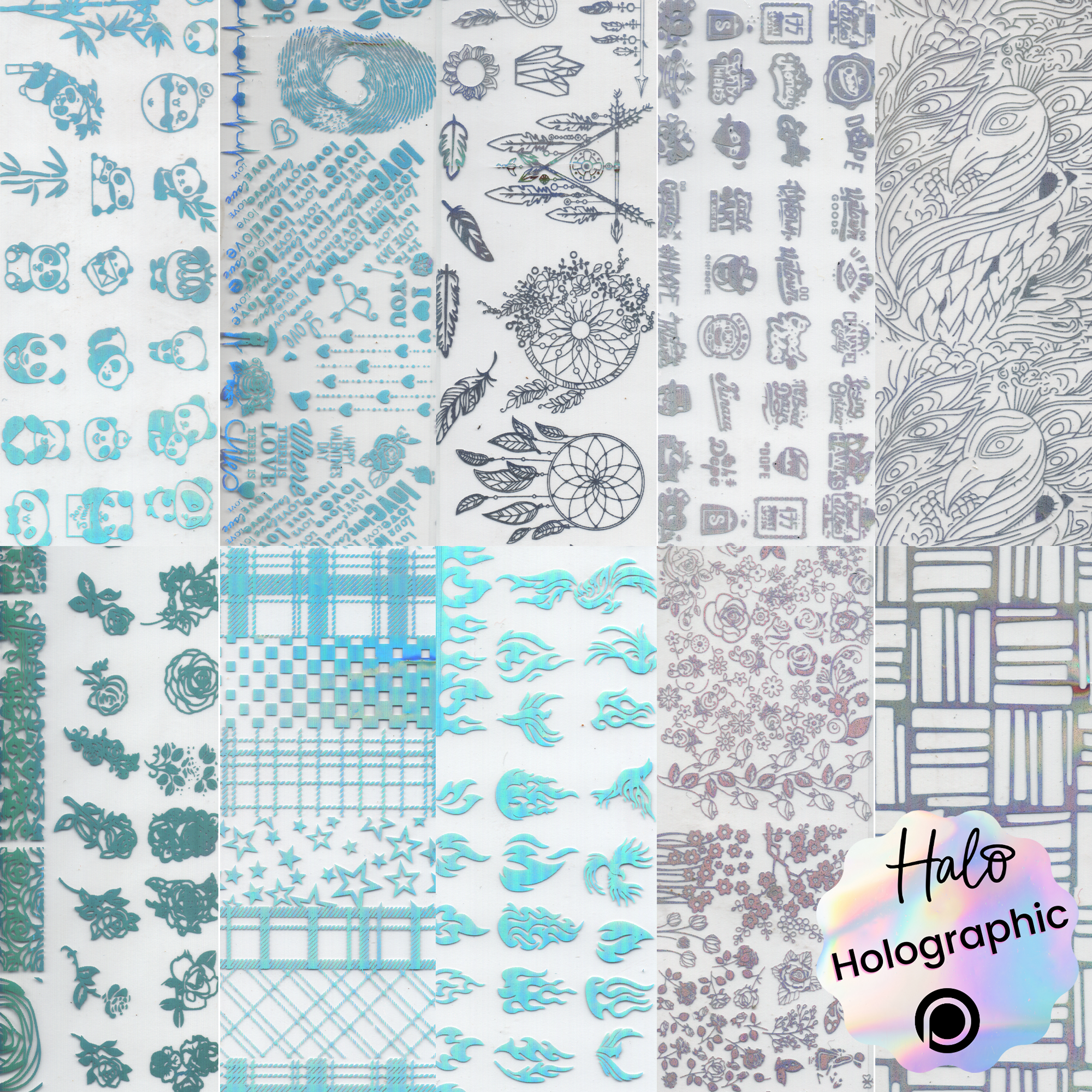 Halo Create Nail Foils Holographic Patterns (10)