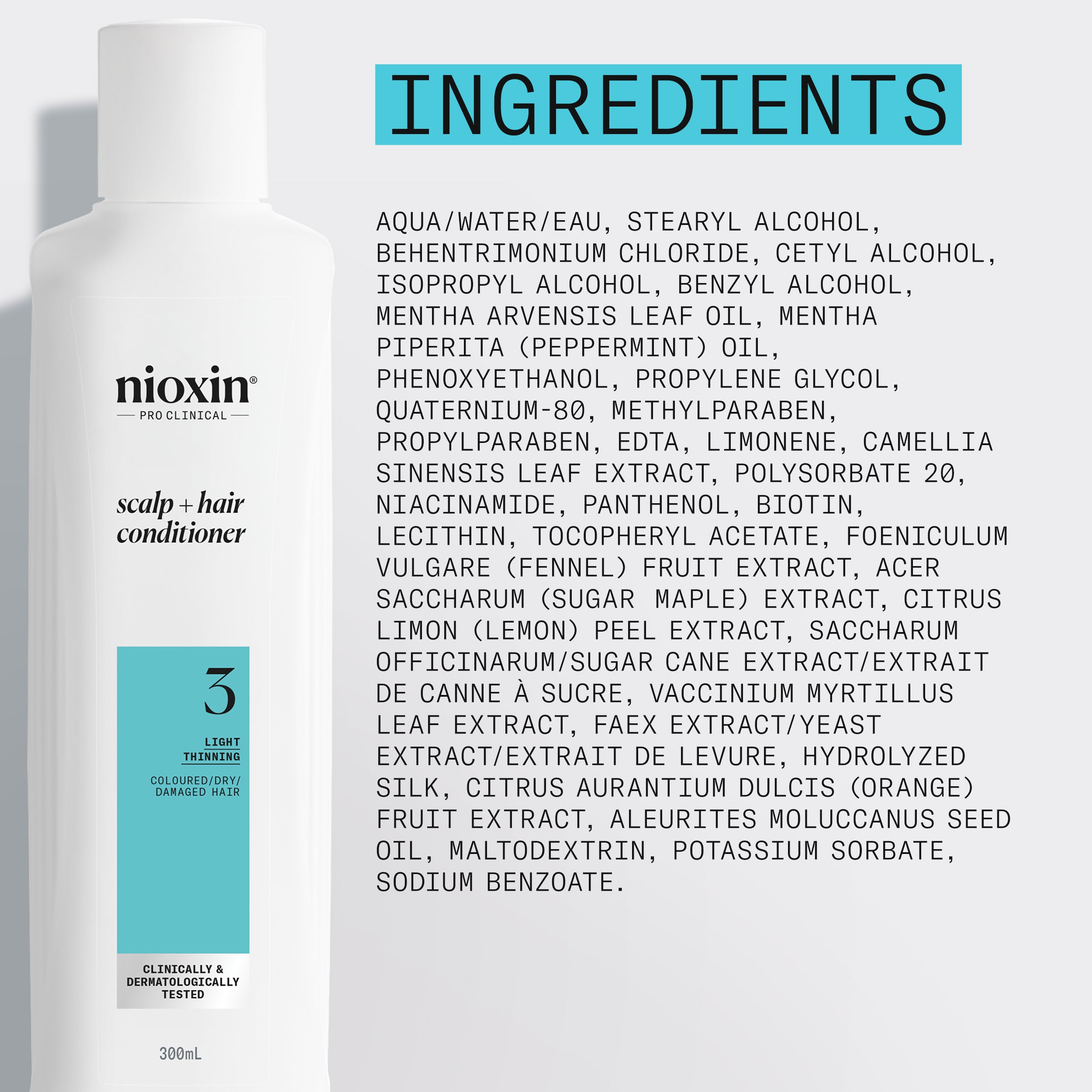 Wella Professional Nioxin Cleanser Conditioner System 3 for Colored Hair with Light Thinning