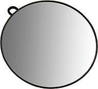 Black Round  Hand Held Back Mirror Hairdressing Mirror with Fixing Bracket and Screws