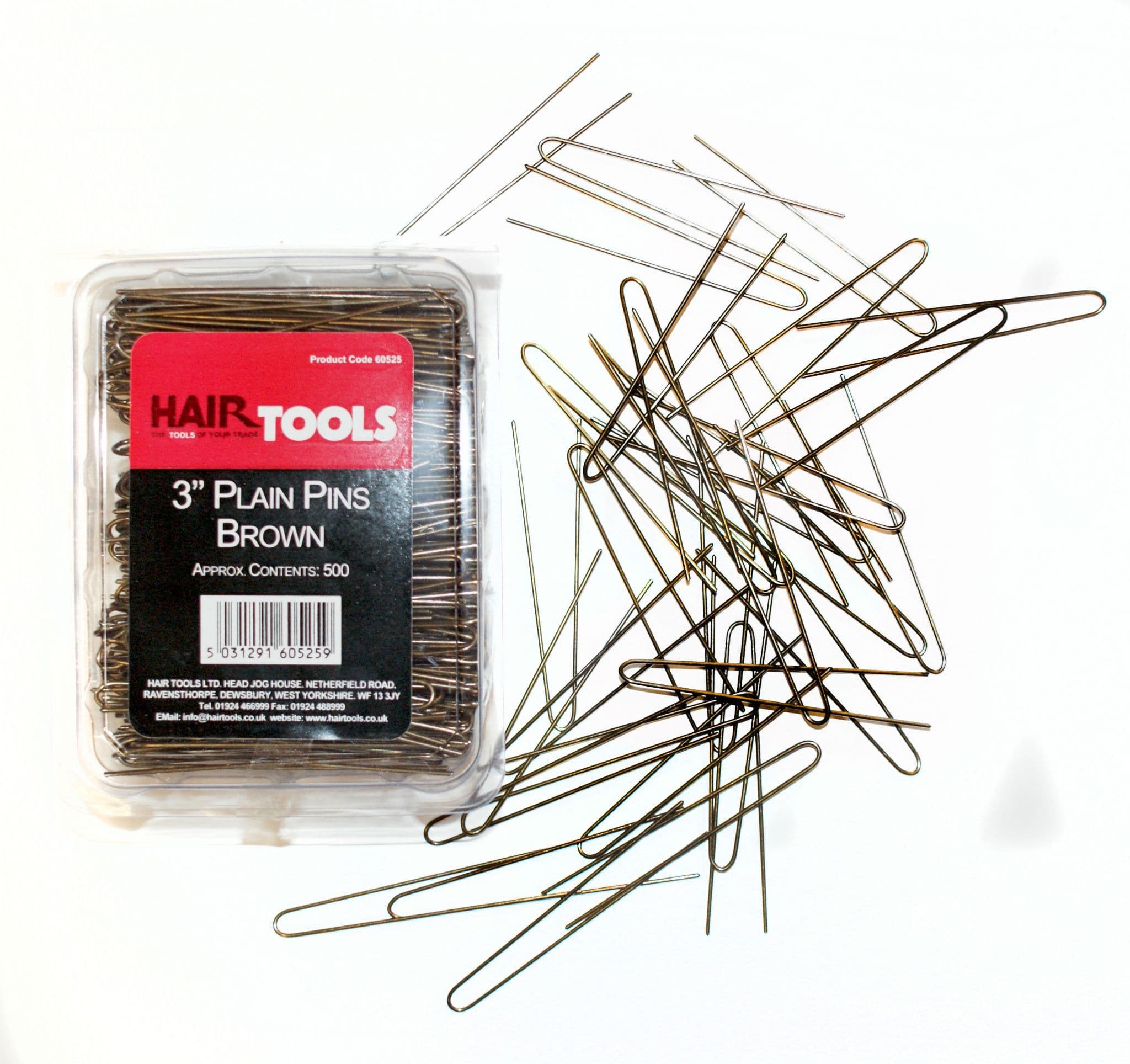 Hairtools 3" Plain Brown Pin (500)