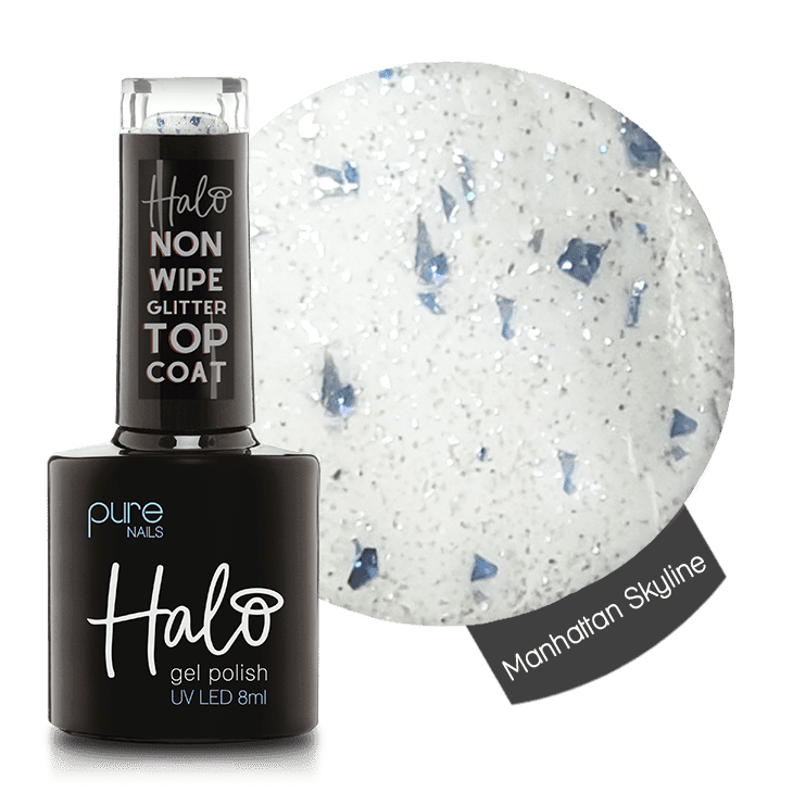 Halo Gel Nails Over The Top Non Wipe Glitter Topcoat 3 x 8ml