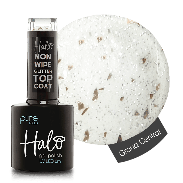 Halo Gel Nails Over The Top Non Wipe Glitter Topcoat 3 x 8ml