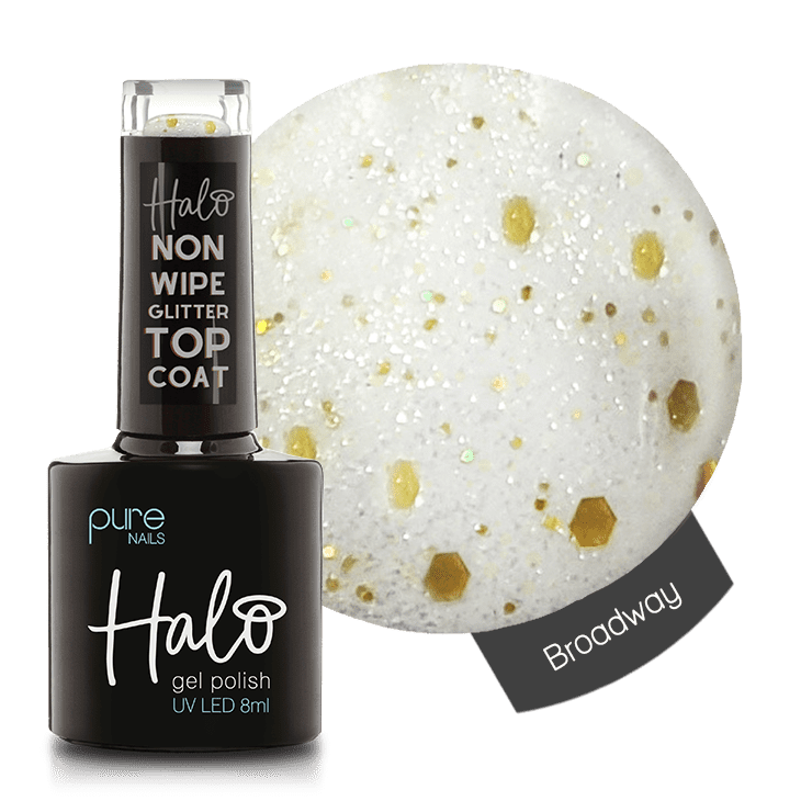 Halo Gel Nails Over The Top Non Wipe Glitter Topcoat 3 x 8ml