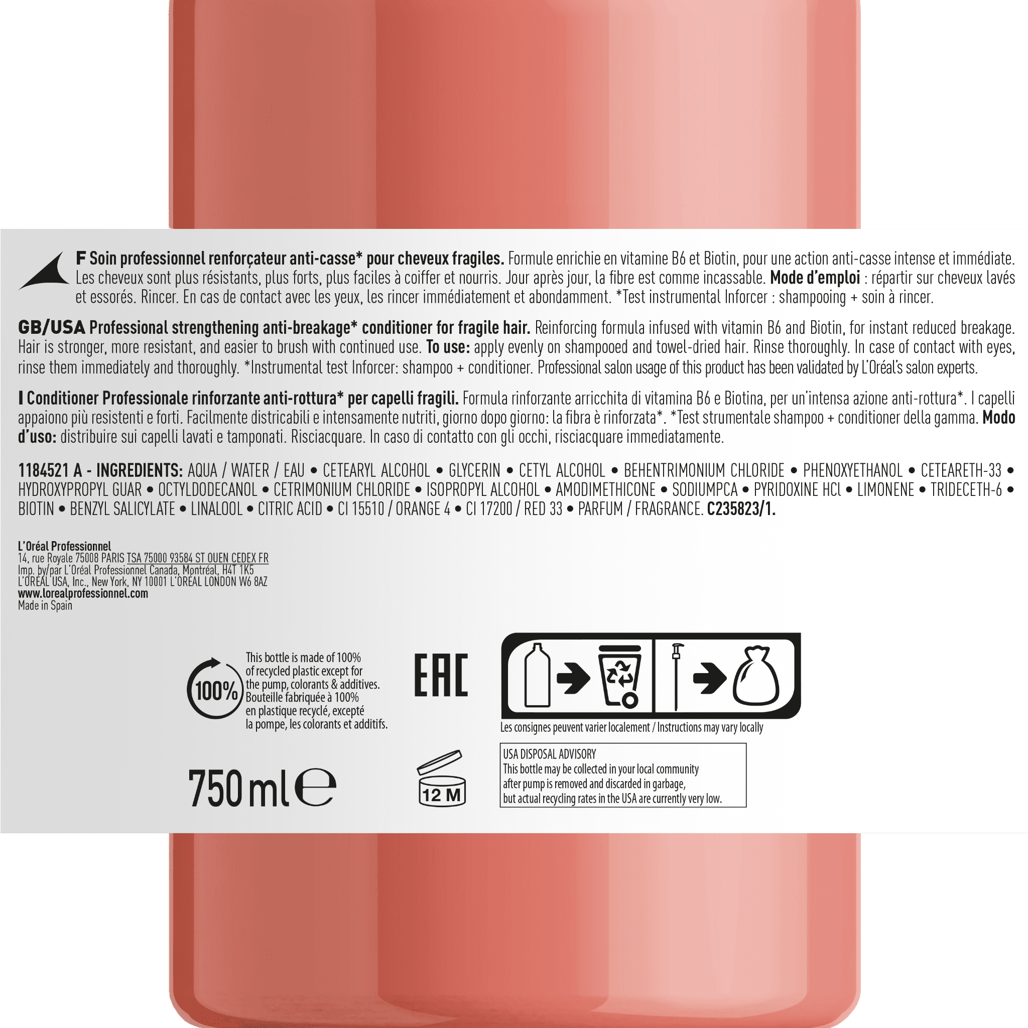 L'Oréal Professionnel Serie Expert Inforcer Conditioner 750ml