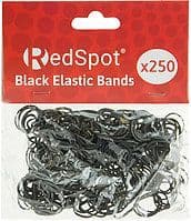Red Spot  Black Elastic Bands (250)