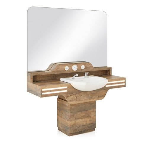 REM Cadillac Barbers Unit Front wash Basin with Full Mirror