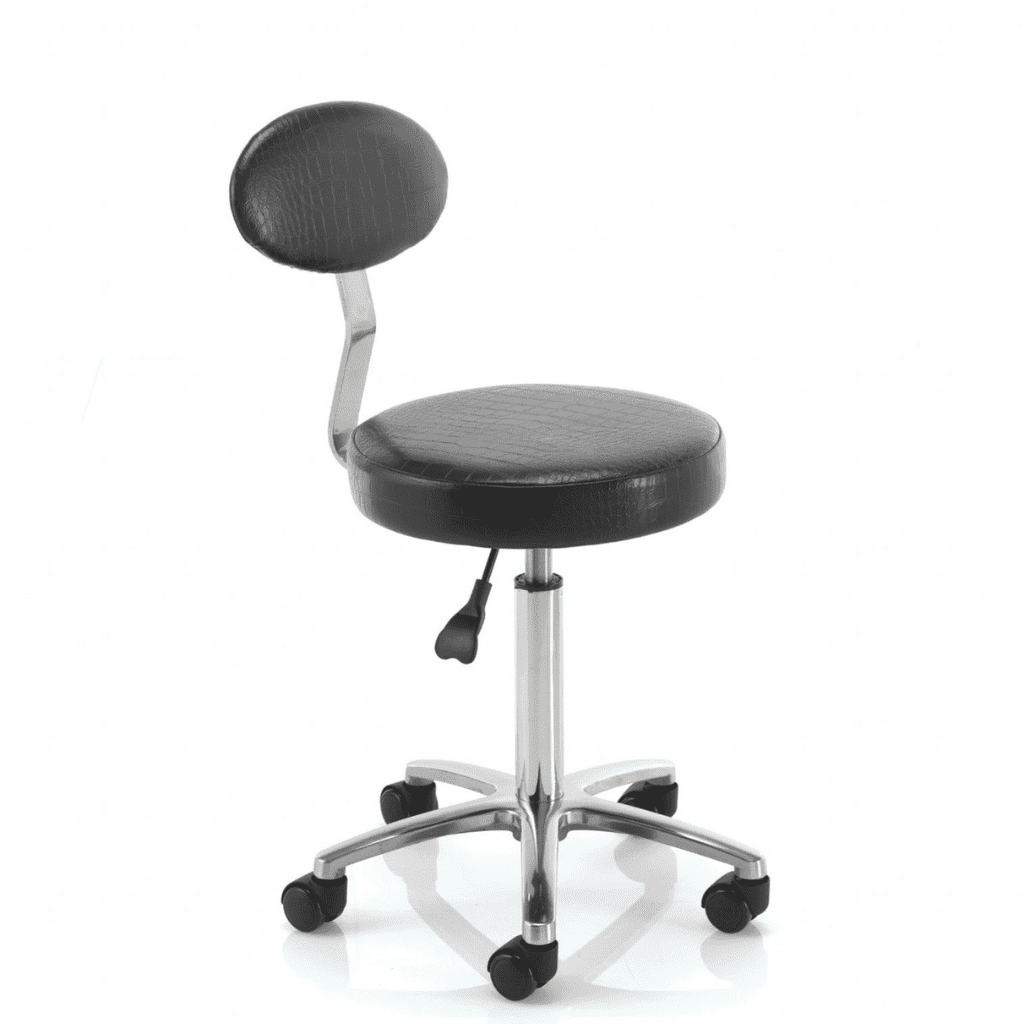 REM Cutting Stool with Backrest Black