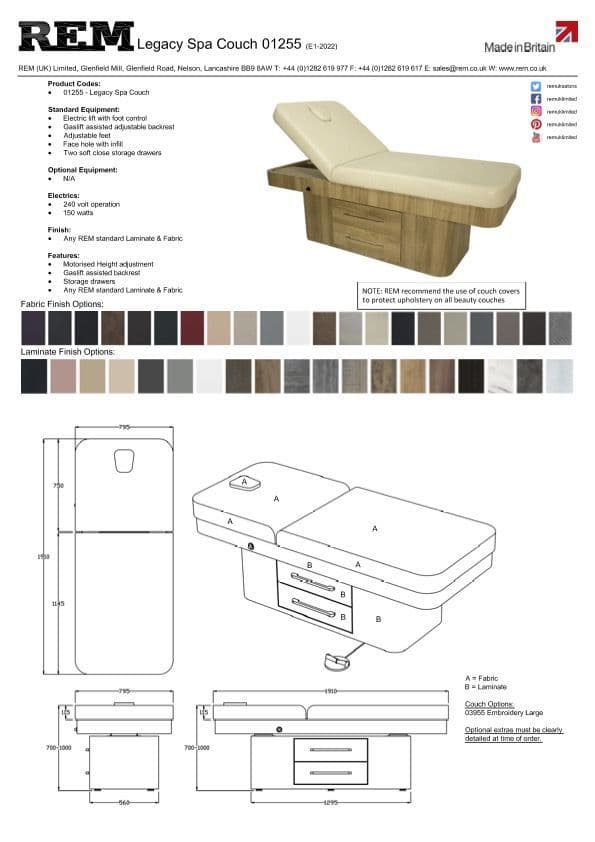 REM Legacy Massage Bed with Drawers