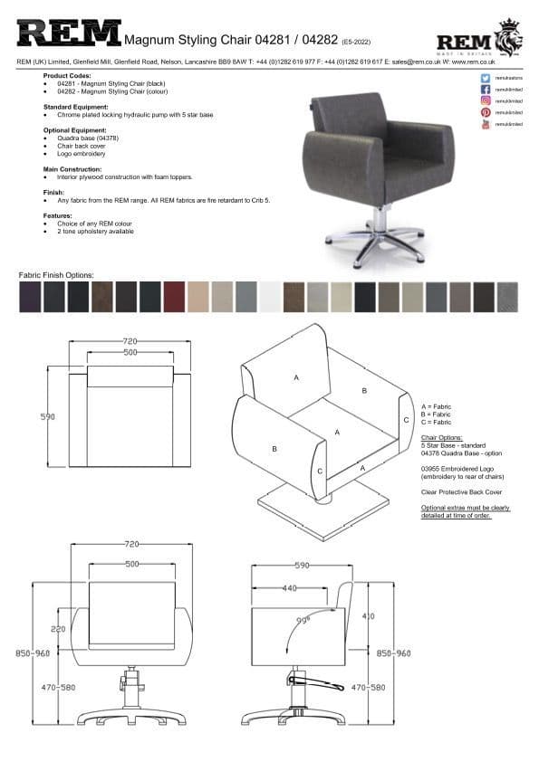 REM Magnum Styling Chair Colour