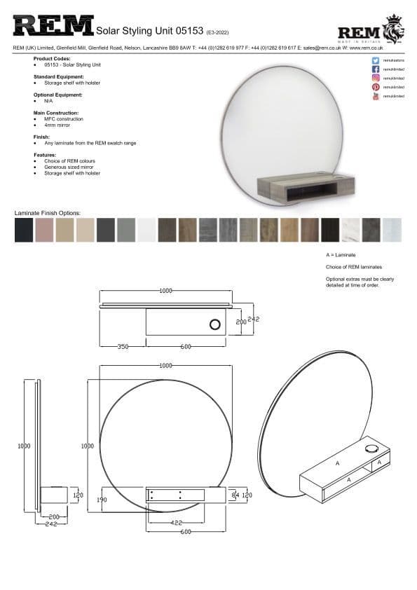 REM Solar Wall Mounted Styling Unit