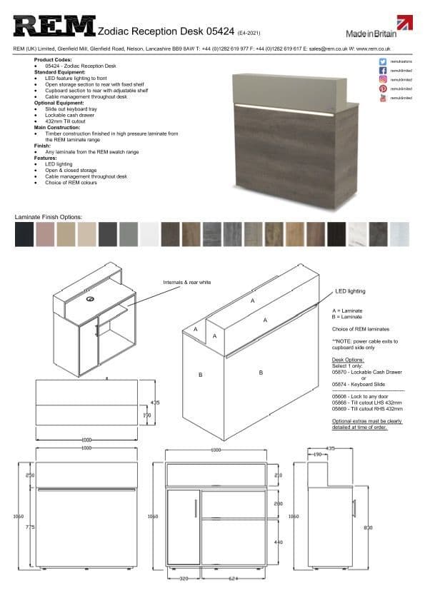 REM Zodic Reception Desk