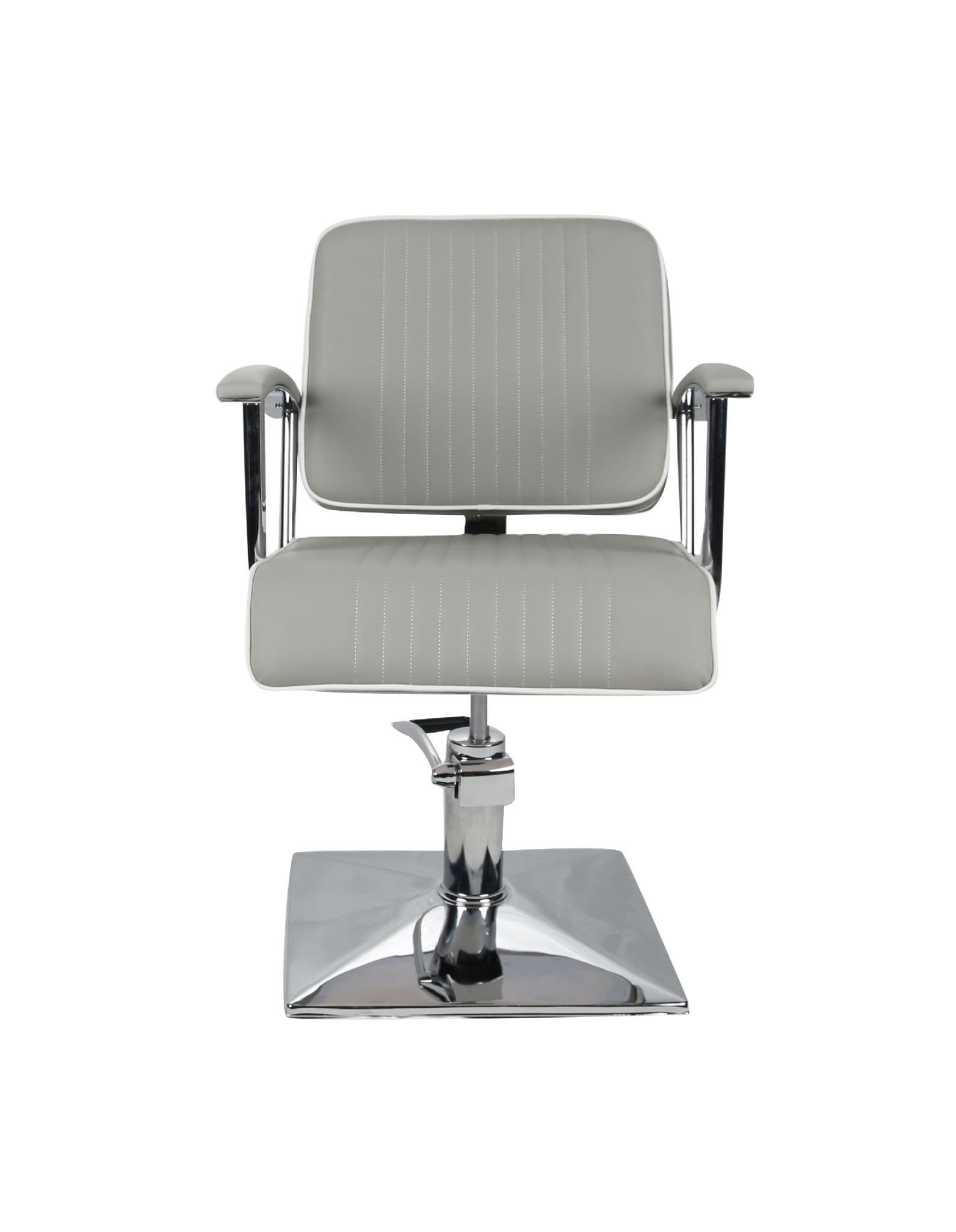 Salon Fit Madison Hydraulic Chair Square Base Grey with White Piping