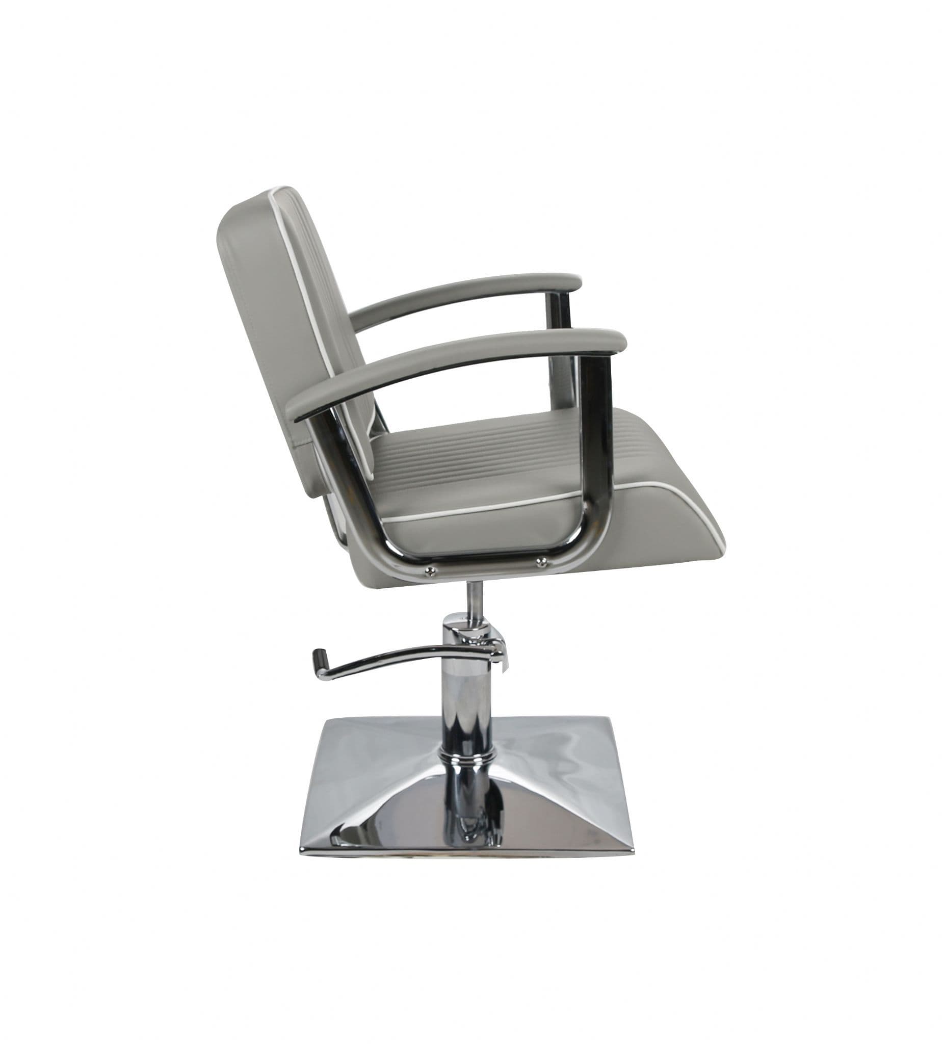 Salon Fit Madison Hydraulic Chair Square Base Grey with White Piping