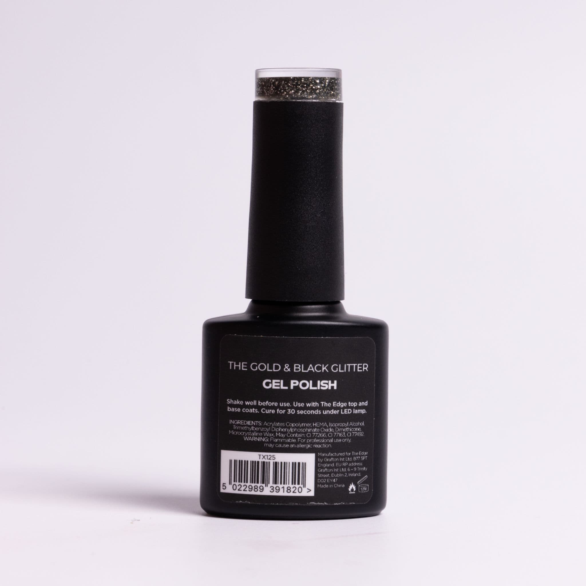The Edge The Gold & Black Glitter Gel Polish 8ml
