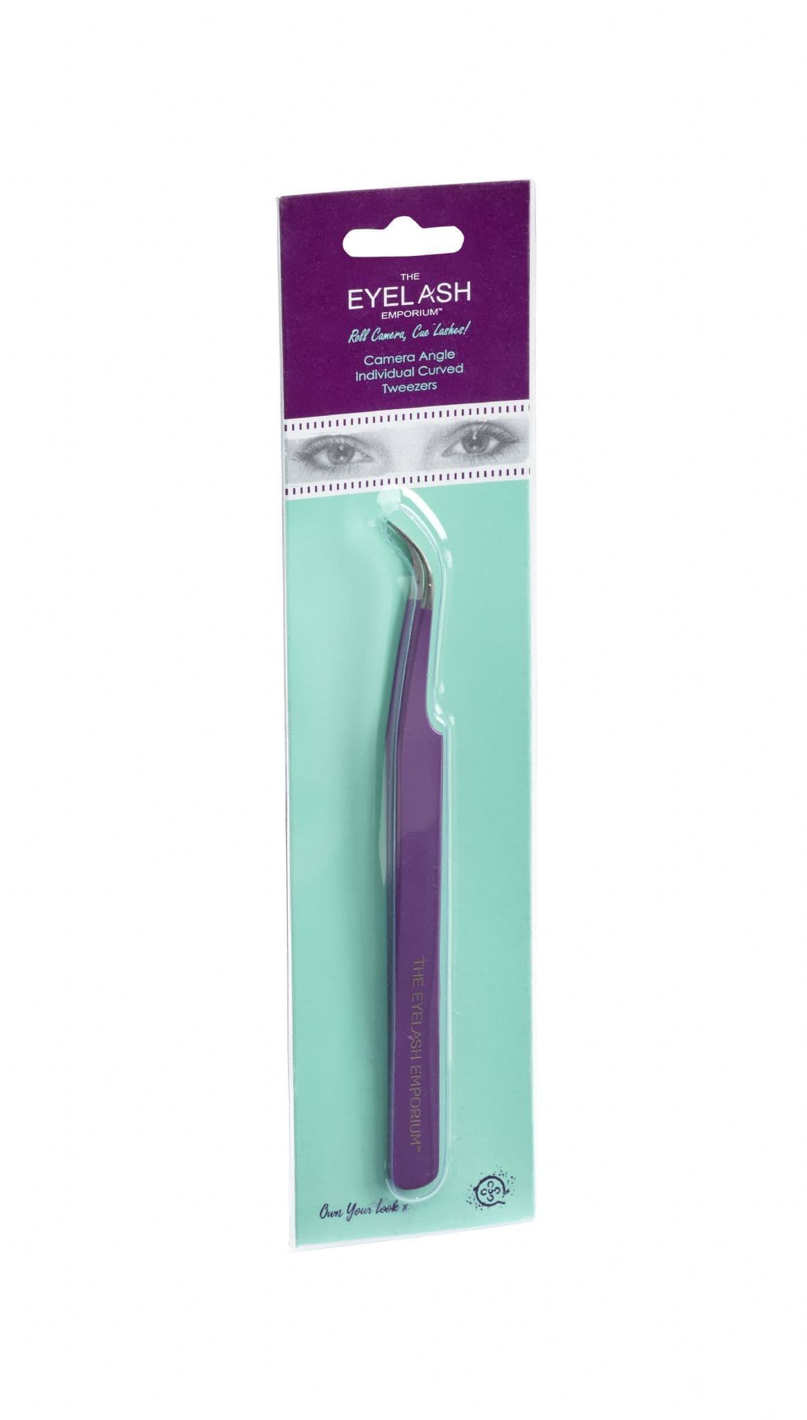 The Eyelash Emporium Camera Angle Curved Tweezer - Purple