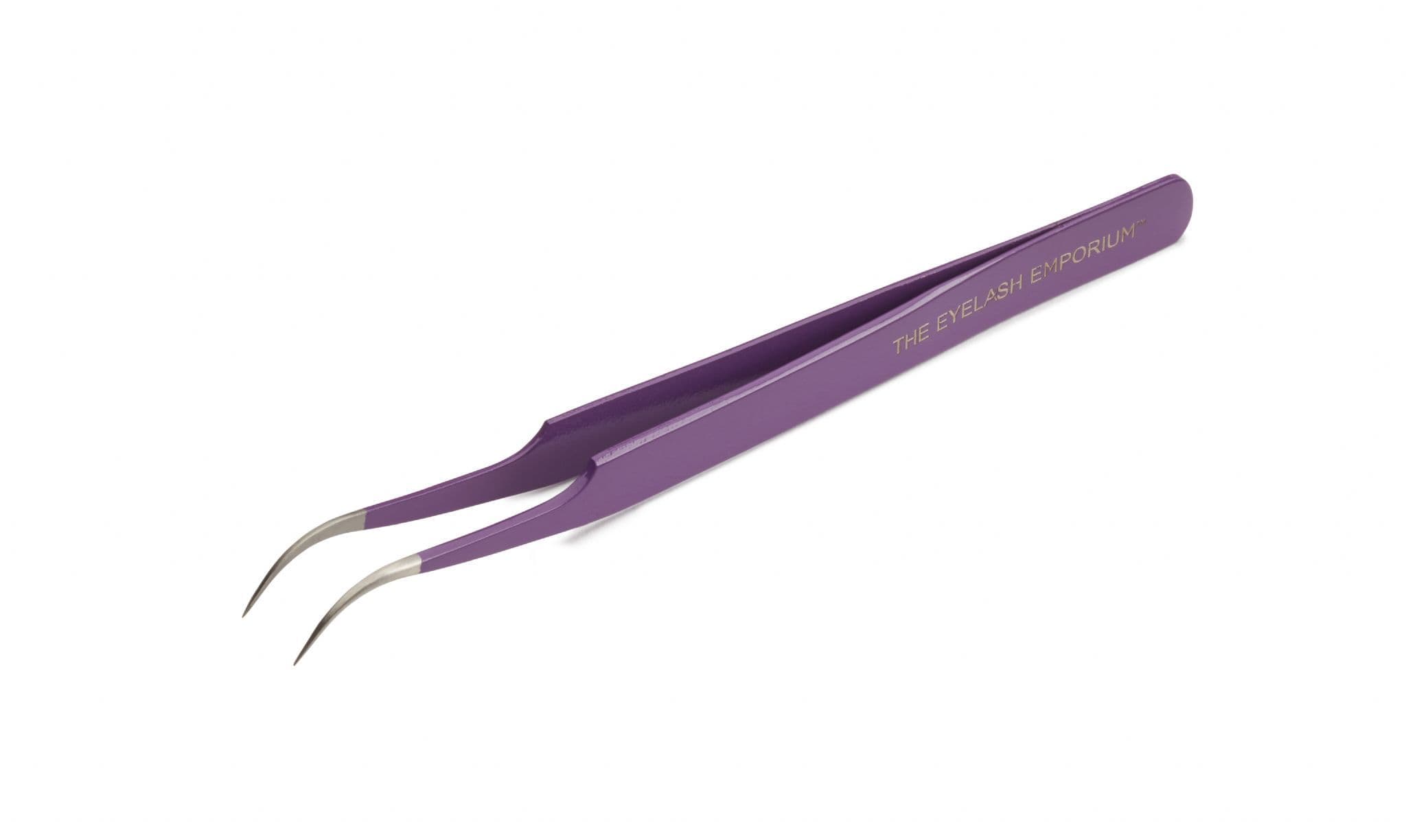 The Eyelash Emporium Set Piece Straight and Curved Tweezer Set - Purple