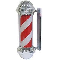 Traditional Barber Pole Electric 240v - Chrome, Red and White